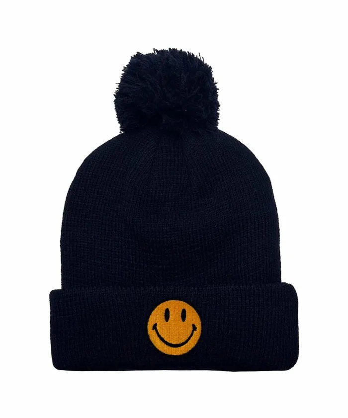 Women SMILEY POM POM RIB BEANIE Aviator Nation Beanies Women SMILEY POM POM RIB BEANIE Aviator Nation Beanies