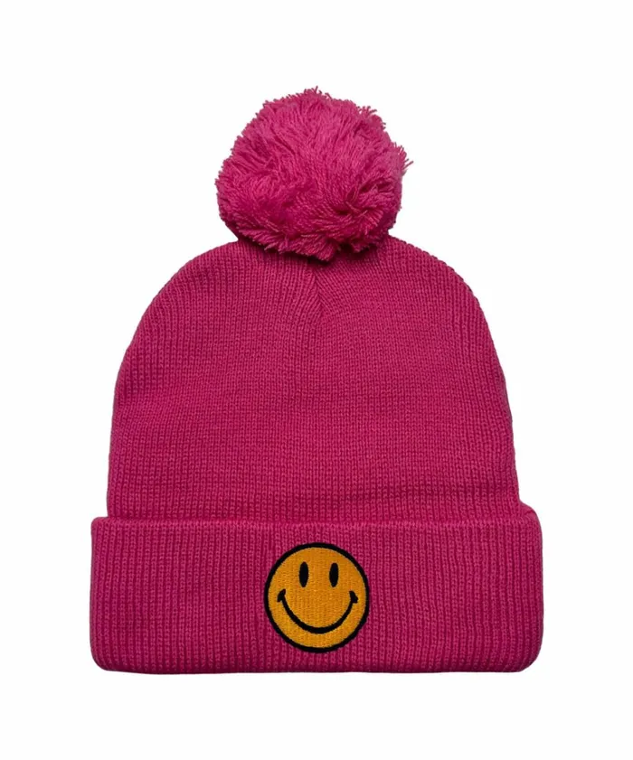 Women SMILEY POM POM RIB BEANIE Aviator Nation Beanies Women SMILEY POM POM RIB BEANIE Aviator Nation Beanies