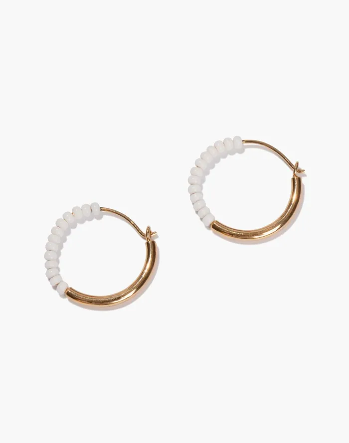 Women Soko Shanga Mini Hoop Earrings White Madewell Earrings