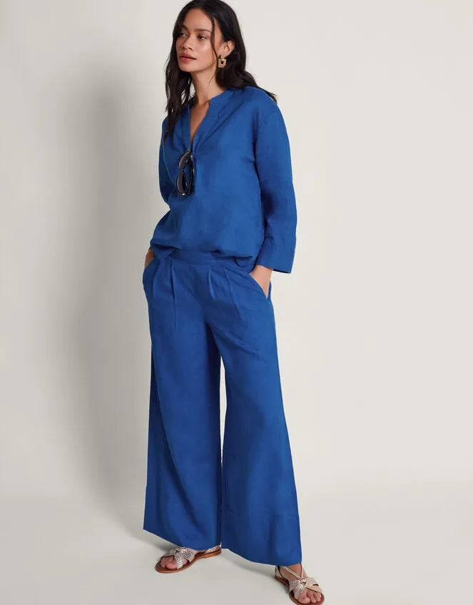 Women Solene Wide Leg Trousers Blue Monsoon Casualwear