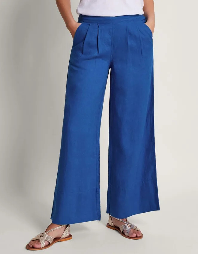 Women Solene Wide Leg Trousers Blue Monsoon Casualwear