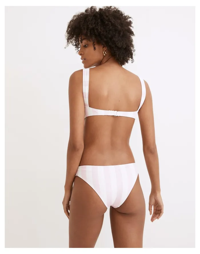 Women Solid and Striped Elle Low Rise Bikini Bottom In Cotton Candy Stripe Cotton Candy Madewell Swim Women Solid and Striped Elle Low Rise Bikini Bottom In Cotton Candy Stripe Cotton Candy Madewell Swim