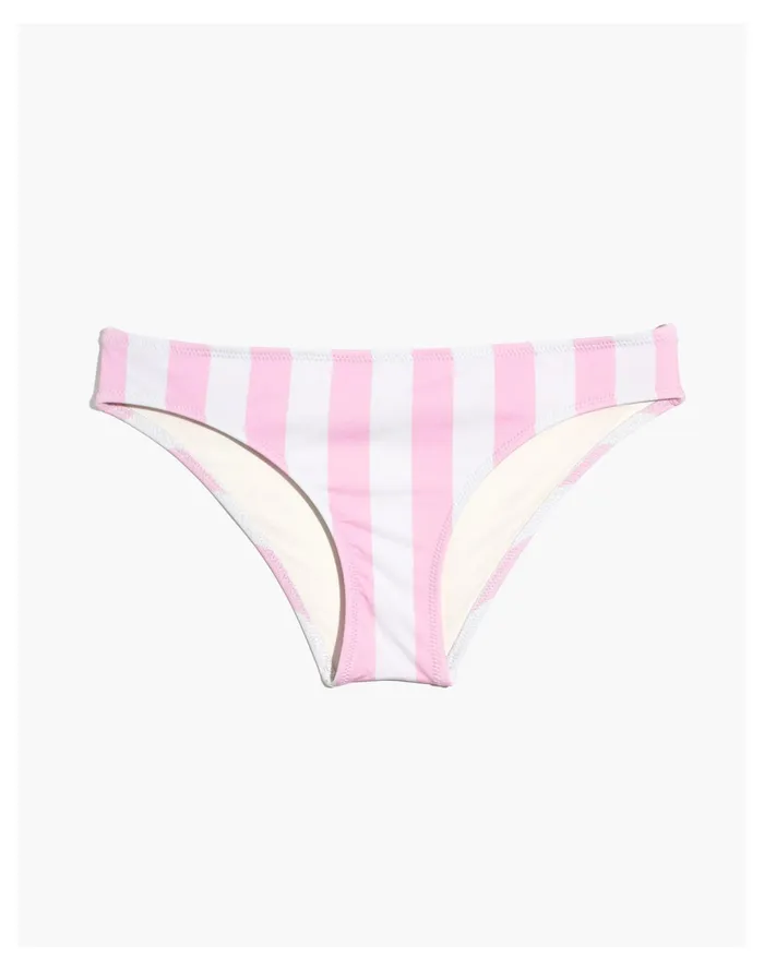 Women Solid and Striped Elle Low Rise Bikini Bottom In Cotton Candy Stripe Cotton Candy Madewell Swim Women Solid and Striped Elle Low Rise Bikini Bottom In Cotton Candy Stripe Cotton Candy Madewell Swim