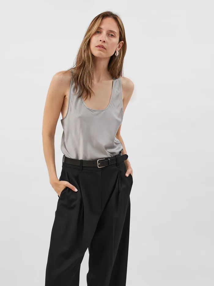 Women St Agni 8211 Racer Back Bias Tank In Grey Silver The UNDONE Tops
