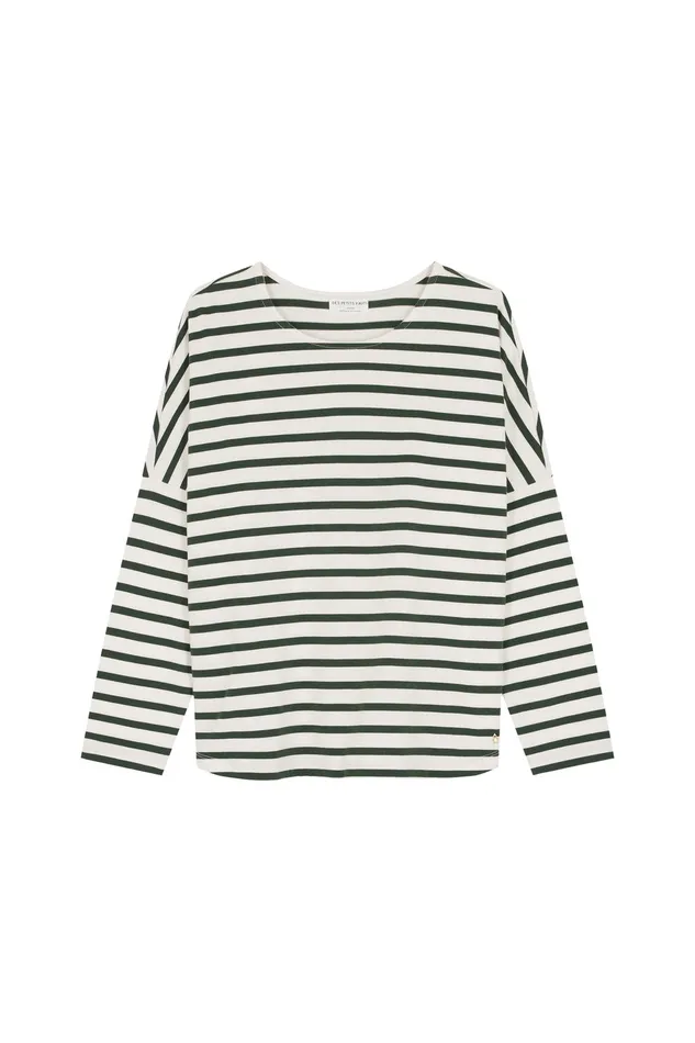 Women Striped Jumper Filly EcruEpicea Marinire Coton cru Et Vert Des Petits Hauts TShirts and Sweatshirts
