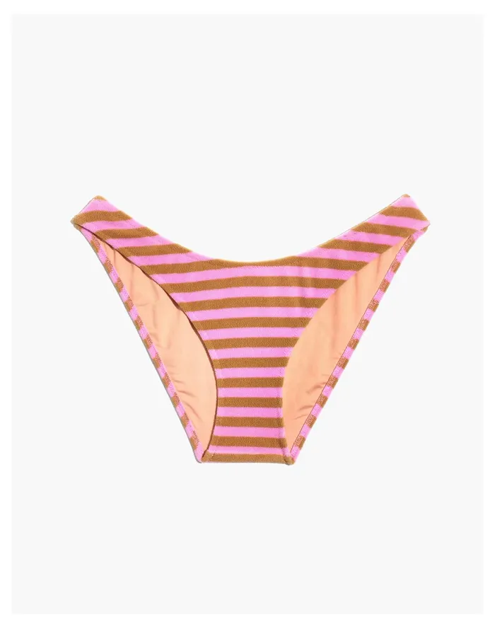 Women Striped Terry Curved Waist Bikini Bottom Lavender Umbrella Stripe Madewell Swim Women Striped Terry Curved Waist Bikini Bottom Lavender Umbrella Stripe Madewell Swim