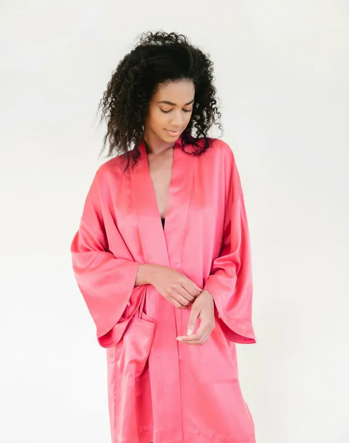 Women Sunday Citizen Washable Silk Kimono Pink Madewell Pajamas