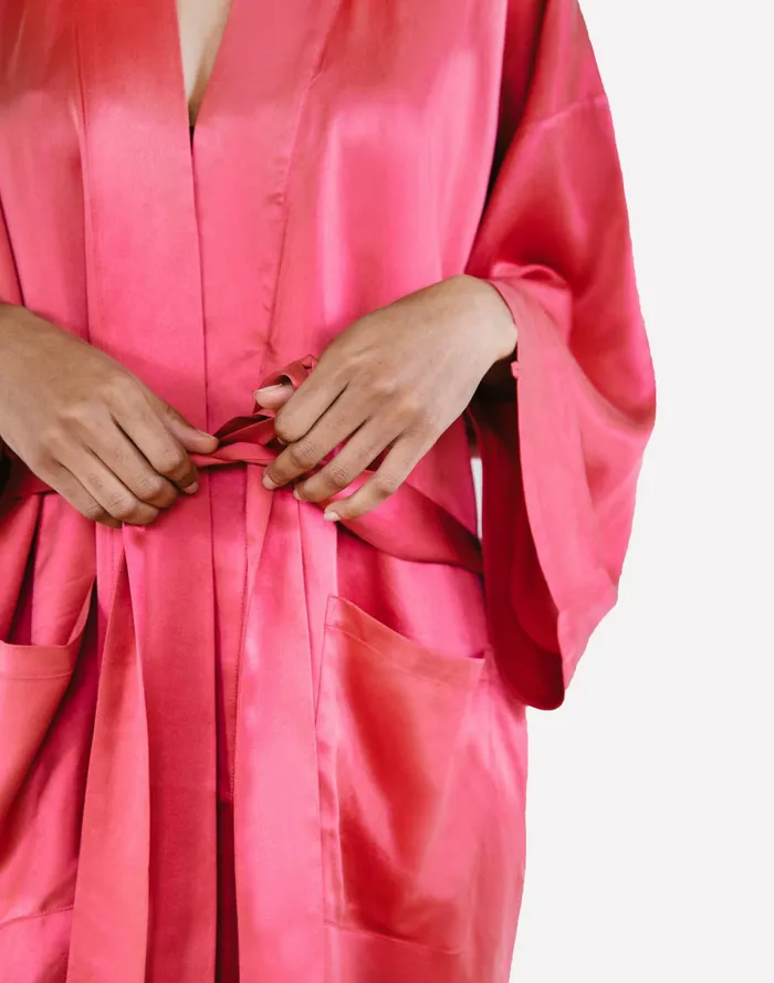 Women Sunday Citizen Washable Silk Kimono Pink Madewell Pajamas Women Sunday Citizen Washable Silk Kimono Pink Madewell Pajamas