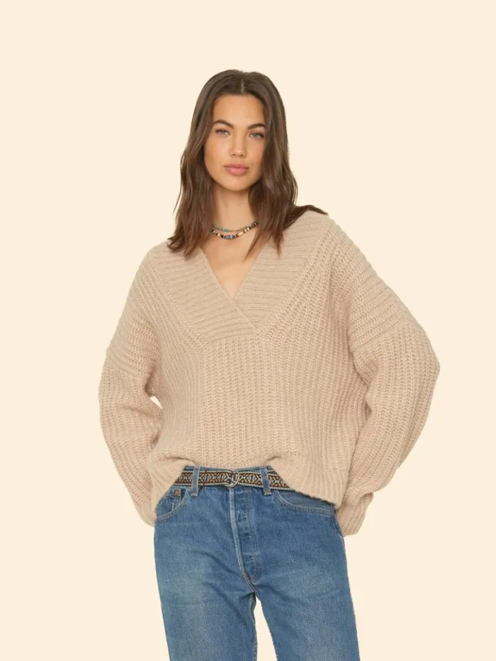 Women Sweaters and Jackets Xirena Cream Ice Keyes Sweater