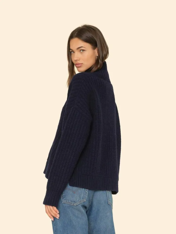 Women Sweaters and Jackets Xirena Navy Blue Keyes Sweater