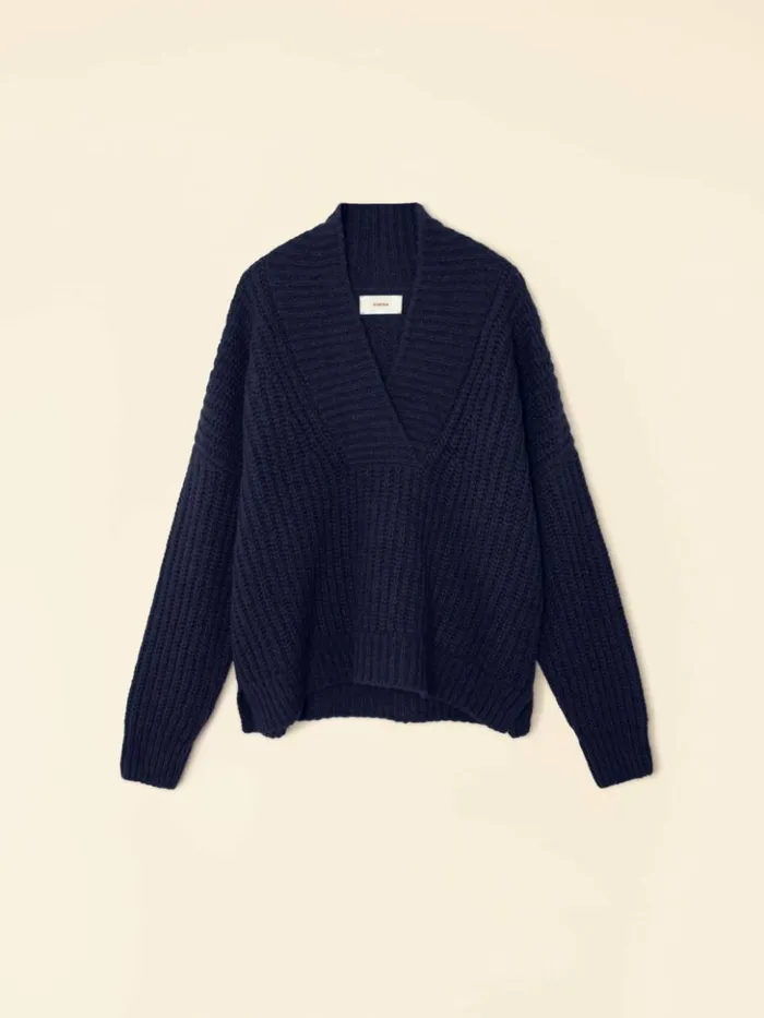 Women Sweaters and Jackets Xirena Navy Blue Keyes Sweater