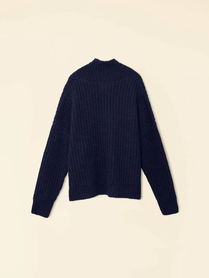 Women Sweaters and Jackets Xirena Navy Blue Keyes Sweater