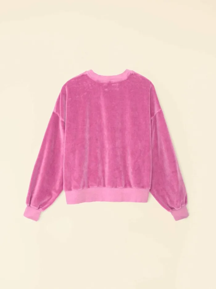 Women Sweats and Tees Xirena French Rose Huxley Velour Sweatshirt