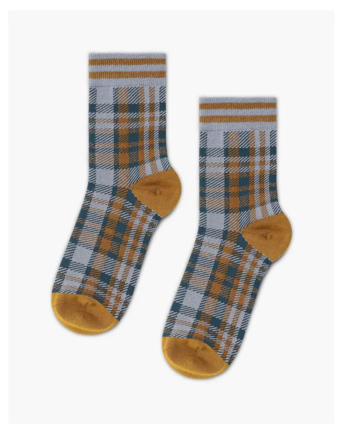 Women Tailored Union Plaid Purple Multi Madewell Socks