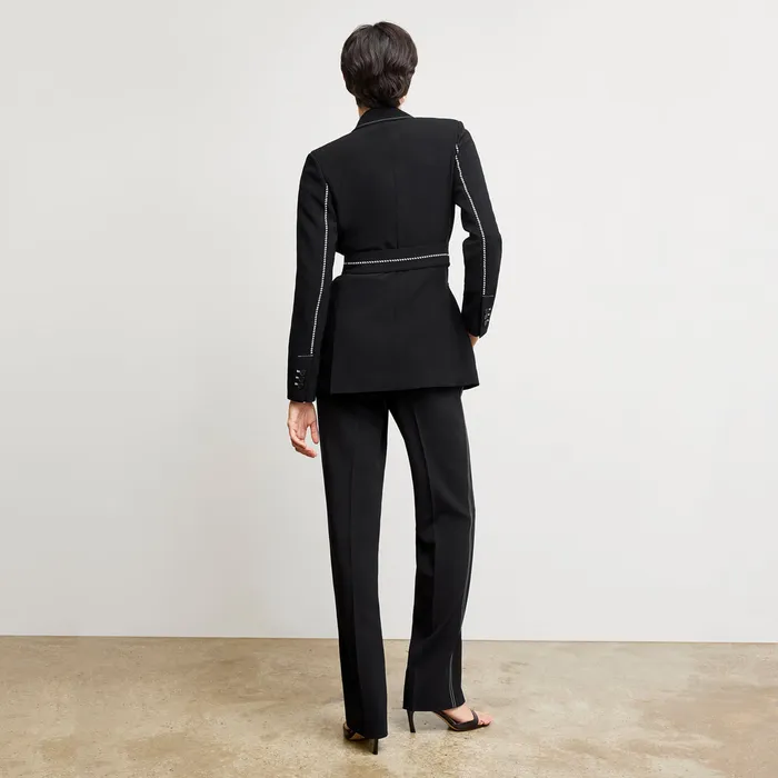 Women The Athena Jetset Blazer 8211 Everyday Crepe with Topstitch Black With Topstitch Jackets M M LaFleur Women The Athena Jetset Blazer 8211 Everyday Crepe with Topstitch Black With Topstitch Jackets M M LaFleur