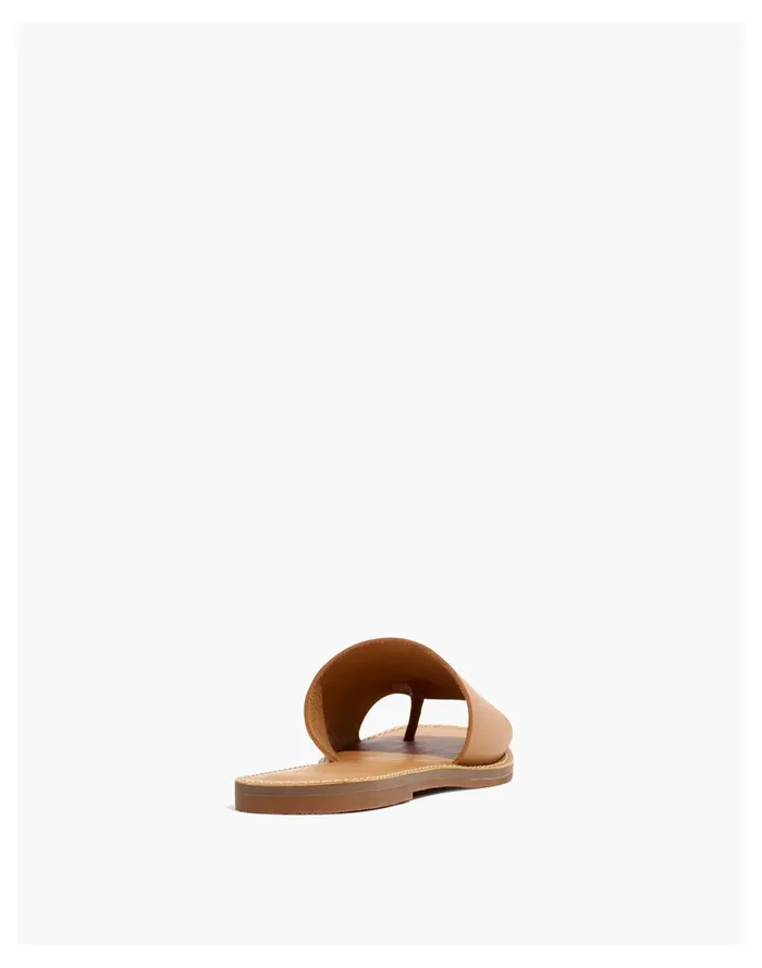 Women The Boardwalk Post Slide Sandal In Leather Desert Camel Madewell Sandals