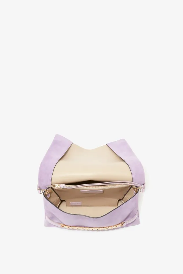 Women The Chain Pouch Victoria Beckham Chain Pouch With Strap In Lilac Suede
