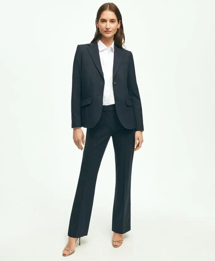Women The Essential Brooks Brothers Stretch Wool Jacket Navy Brooks Brothers Blazers
