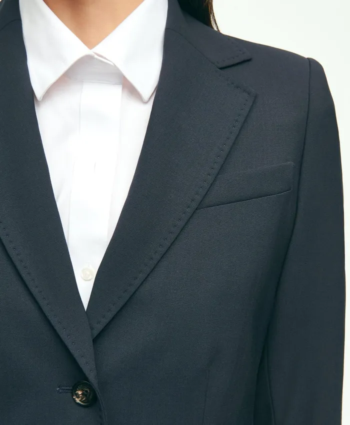 Women The Essential Brooks Brothers Stretch Wool Jacket Navy Brooks Brothers Blazers