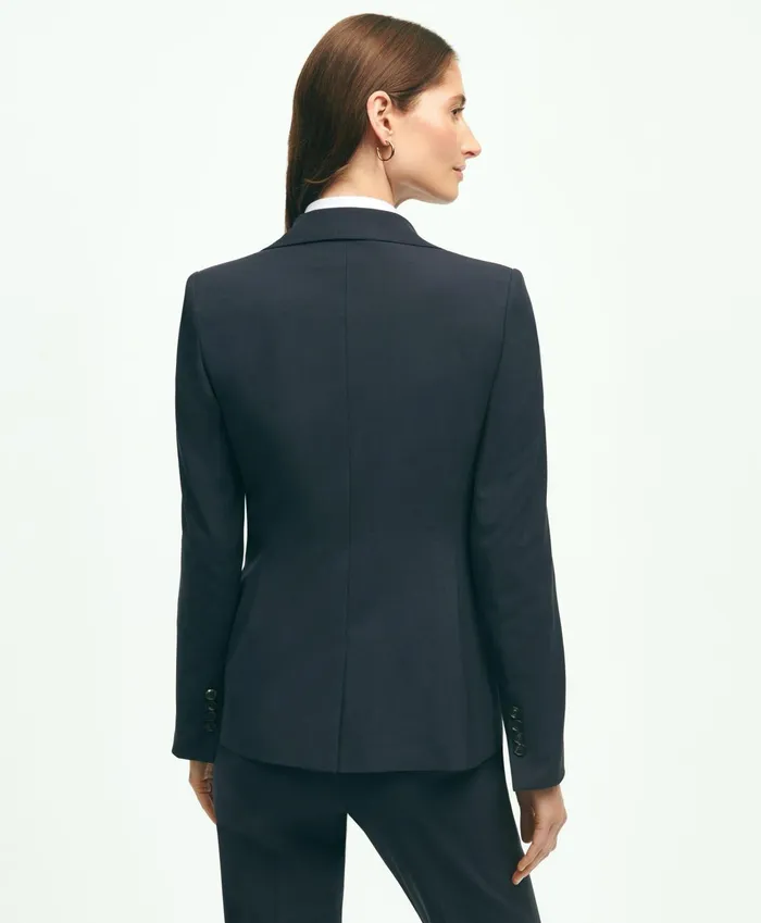 Women The Essential Brooks Brothers Stretch Wool Jacket Navy Brooks Brothers Blazers