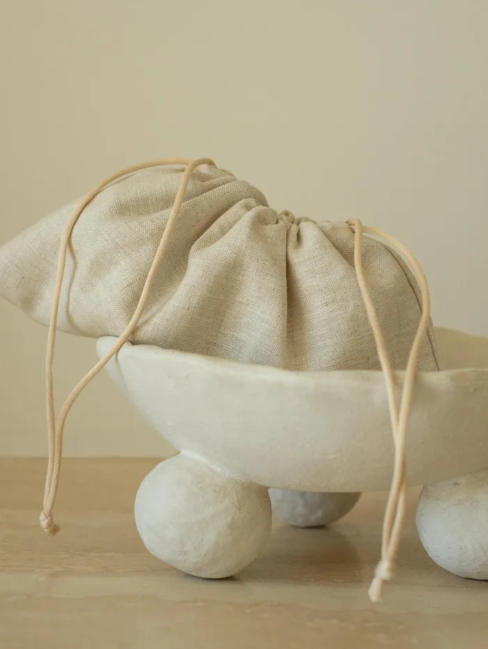 Women The Everyday Pouch Bag In Neutral Linen The UNDONE Bags