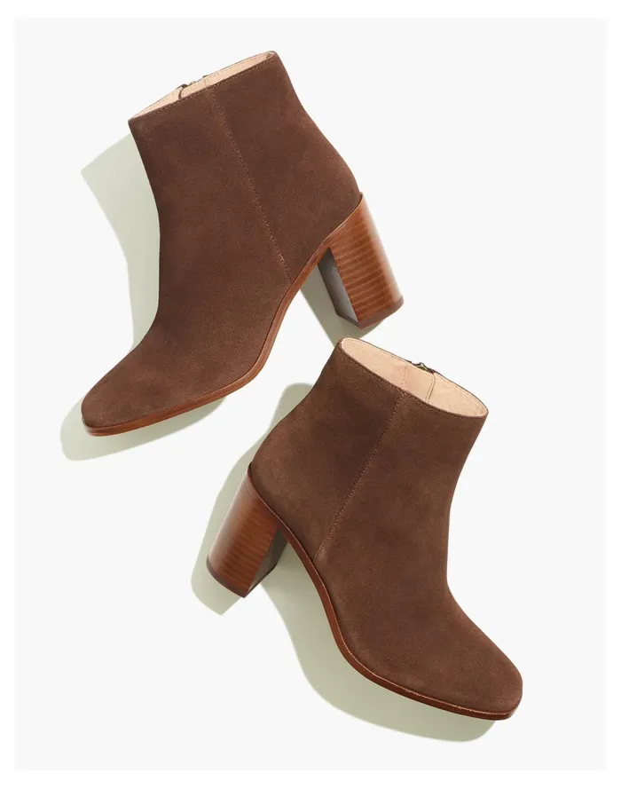 Women The Greer Boot In Suede Rich Brown Madewell Boots