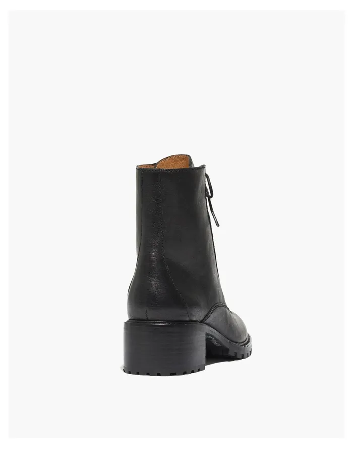 Women The Julien Lace Up Lugsole Boot In Leather True Black Madewell Boots Women The Julien Lace Up Lugsole Boot In Leather True Black Madewell Boots