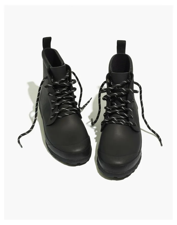 Women The Lace Up Lugsole Rain Boot True Black Madewell Boots Women The Lace Up Lugsole Rain Boot True Black Madewell Boots