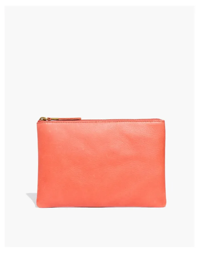Women The Leather Pouch Clutch Fresh Chili Madewell Pouches and Wallets
