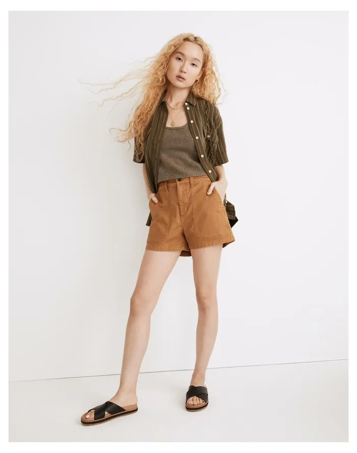 Women The Perfect Vintage Military Short Toffee Madewell Shorts