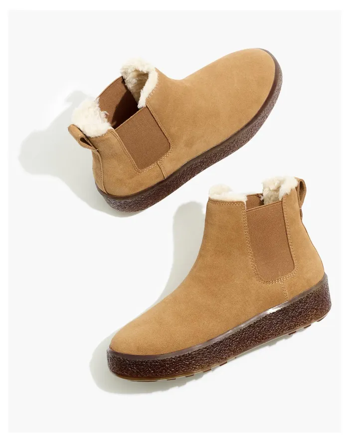 Women The Toasty Chelsea Boot Dried Barley Madewell Boots