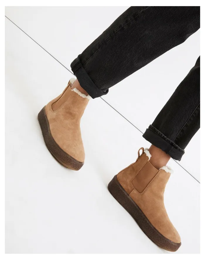 Women The Toasty Chelsea Boot Dried Barley Madewell Boots Women The Toasty Chelsea Boot Dried Barley Madewell Boots