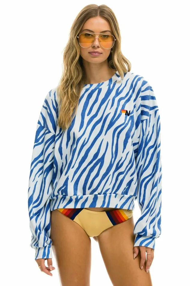 Women TIGER RELAXED FIT CREW SWEATSHIRT 8211 BLUE TIGER Aviator Nation UnisexCrewSweatshirt Women TIGER RELAXED FIT CREW SWEATSHIRT 8211 BLUE TIGER Aviator Nation UnisexCrewSweatshirt