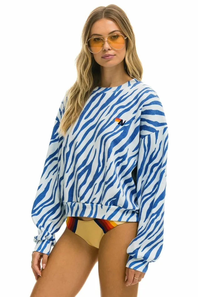 Women TIGER RELAXED FIT CREW SWEATSHIRT 8211 BLUE TIGER Aviator Nation UnisexCrewSweatshirt Women TIGER RELAXED FIT CREW SWEATSHIRT 8211 BLUE TIGER Aviator Nation UnisexCrewSweatshirt