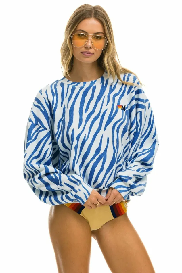Women TIGER RELAXED FIT CREW SWEATSHIRT 8211 BLUE TIGER Aviator Nation UnisexCrewSweatshirt Women TIGER RELAXED FIT CREW SWEATSHIRT 8211 BLUE TIGER Aviator Nation UnisexCrewSweatshirt