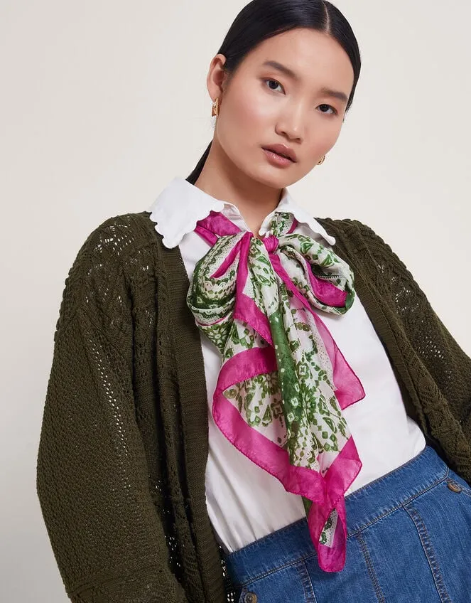 Women Tile Print Silk Scarf Monsoon Scarves