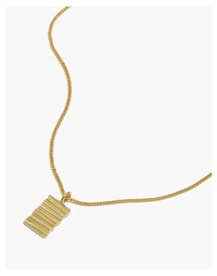 Women To The Market Ridged Pendant Necklace Polished Brass Madewell Necklaces