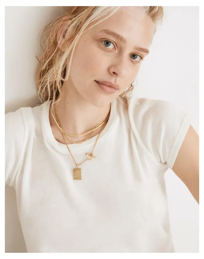 Women To The Market Ridged Pendant Necklace Polished Brass Madewell Necklaces Women To The Market Ridged Pendant Necklace Polished Brass Madewell Necklaces