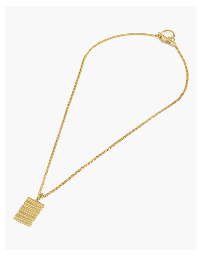 Women To The Market Ridged Pendant Necklace Polished Brass Madewell Necklaces Women To The Market Ridged Pendant Necklace Polished Brass Madewell Necklaces