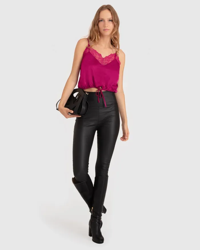 Women Tops Belle and Bloom Friday Nights Lace Cami 8211 Fuchsia