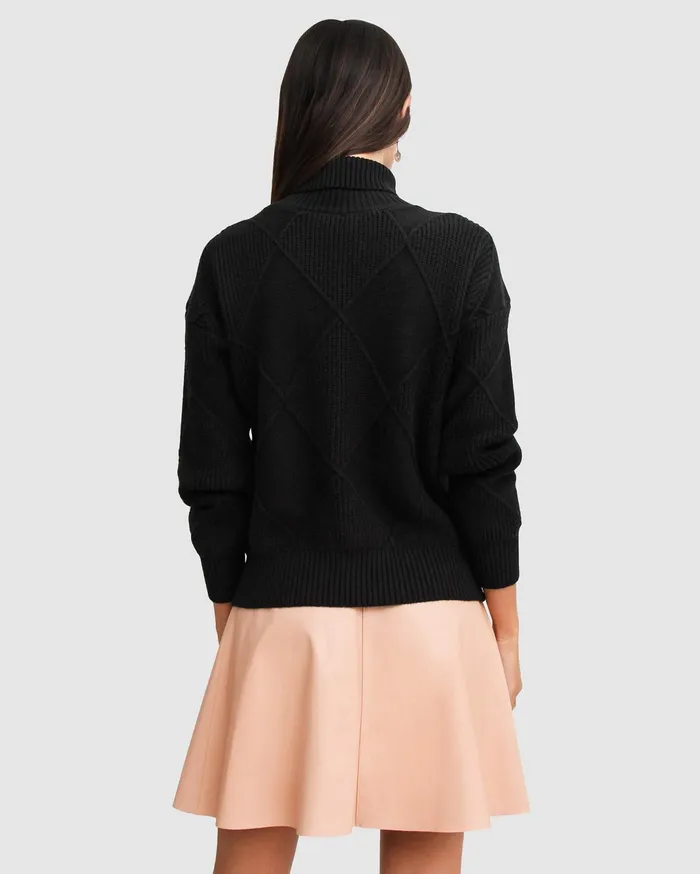 Women Tops Belle and Bloom The Academy Turtleneck Jumper 8211 Black