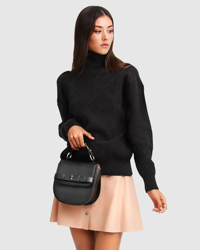 Women Tops Belle and Bloom The Academy Turtleneck Jumper 8211 Black