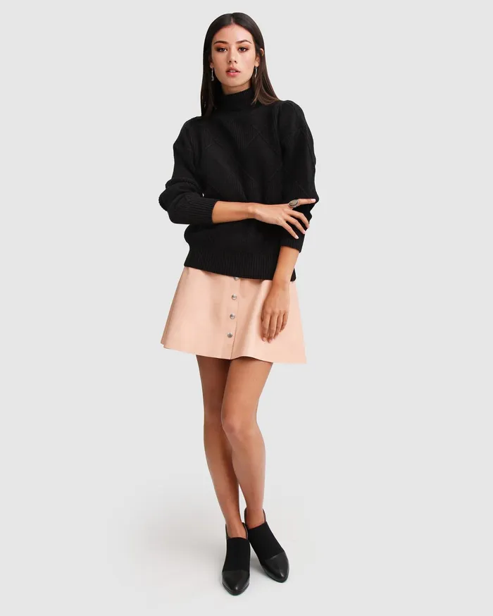 Women Tops Belle and Bloom The Academy Turtleneck Jumper 8211 Black