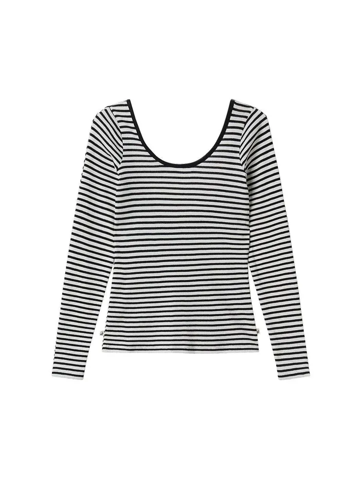 Women Tops Women 8211 Enet 8211 Black and White Stripes TWOTHIRDS Tops