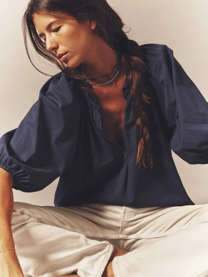 Women Tops Xirena Navy Jules Top