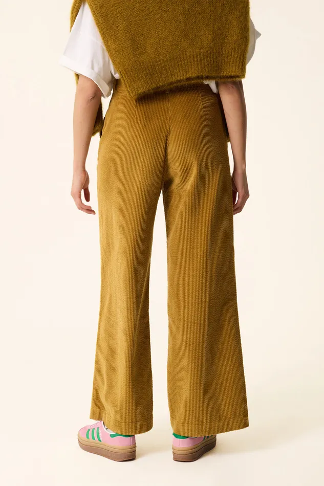 Women Trousers Sialito Erable Pantalon Coton Velours Jaune Des Petits Hauts Trousers and Jumpsuits