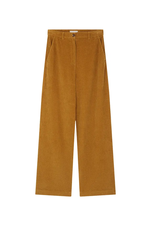 Women Trousers Sialito Erable Pantalon Coton Velours Jaune Des Petits Hauts Trousers and Jumpsuits
