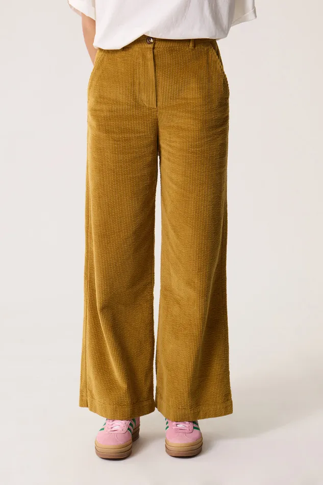 Women Trousers Sialito Erable Pantalon Coton Velours Jaune Des Petits Hauts Trousers and Jumpsuits