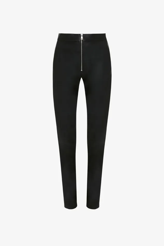 Women Trousers Victoria Beckham Slim Leather Trouser In Black