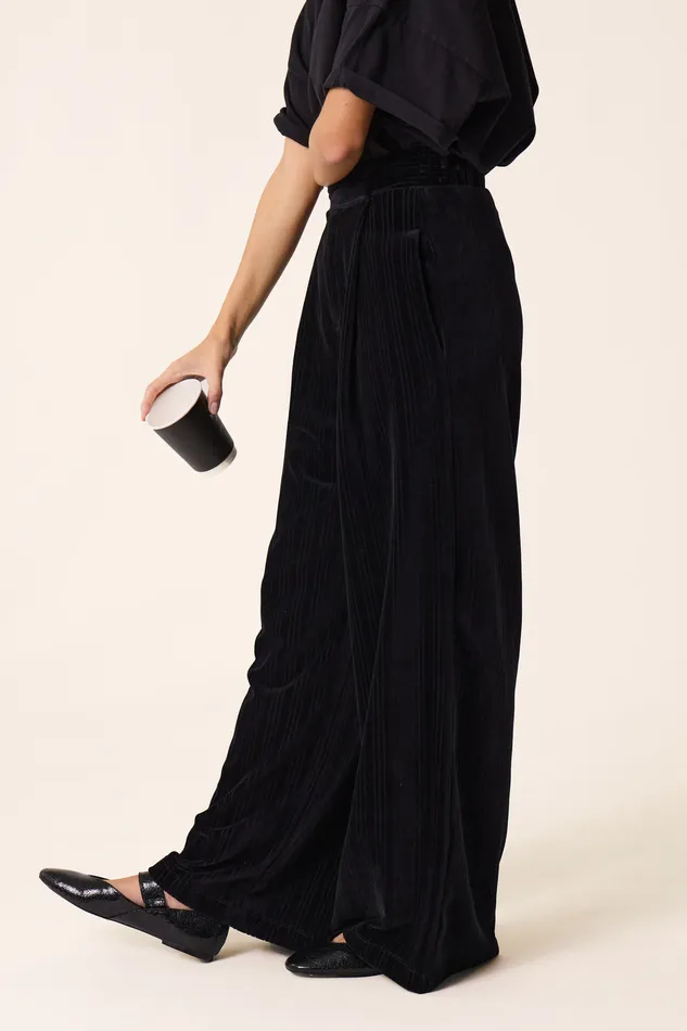 Women Trousers Zofia Noir Pantalon Coton Velours Noir Des Petits Hauts Trousers and Jumpsuits